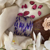 Vriksham Dual Tone Glass Bangle-Off White & Violate-Set of 12-G15821