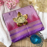 Vriksham Onion Pink Chinnalampattu Saree Rettapet Copper Temple Border-VS4703