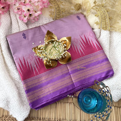 Vriksham Onion Pink Chinnalampattu Saree Rettapet Copper Temple Border-VS4703