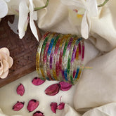 Vriksham Dual Tone Glass Bangle-Multicolor-Set of 12-G15825