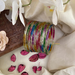 Vriksham Dual Tone Glass Bangle-Multicolor-Set of 12-G15825