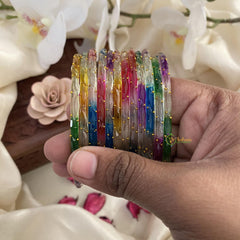 Vriksham Dual Tone Glass Bangle-Multicolor-Set of 12-G15825