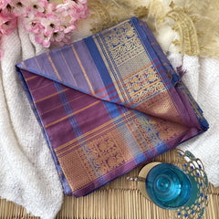 Vriksham Light Blue Chinnalampattu Saree Copper Border-VS4720