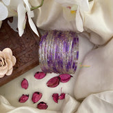 Vriksham Dual Tone Glass Bangle-Off White & Light Purple-Set of 12-G15823