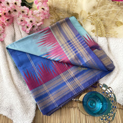 Vriksham Elegance Sky Blue Chinnalampattu Saree Rettapet Temple Border-VS4702