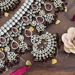 Bridal Statement Victorian Diamond Choker-Red-VV1907