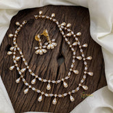 2 Layered Victorian Diamond Short Neckpiece - White - VV1371