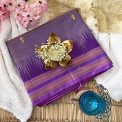 Vriksham Rich Purple Chinnalampattu Saree Rettapet Copper Temple Border-VS4705