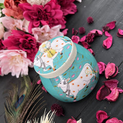 Vriksham Cow Metal Pichwai Jar-Aqua Green-RG254