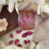 Vriksham Dual Tone Glass Bangle-Off White & Magenta-Set of 12-G15829