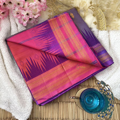 Vriksham Rich Purple Chinnalampattu Saree Rettapet Copper Temple Border-VS4705