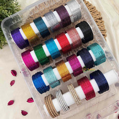 Vriksham 23-Color Rainbow Mega Set - Premium Glossy Metal & Crystal Studded Accents Bangle Set -G21877