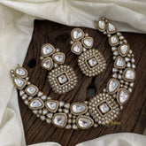 White Mossanite Victorian Diamond High Neckpiece - VV1366