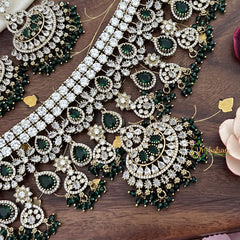 Bridal Statement Victorian Diamond Choker-Green-VV1905