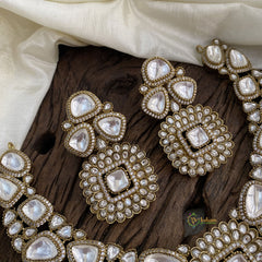 White Mossanite Victorian Diamond High Neckpiece - VV1366