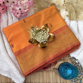 Vriksham Sunset Orange Chinnalampattu Saree Elephant Copper Work Border-VS4710