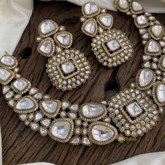 White Mossanite Victorian Diamond High Neckpiece - VV1366