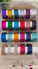 Vriksham 23-Color Rainbow Mega Set - Premium Glossy Metal & Crystal Studded Accents Bangle Set -G21877