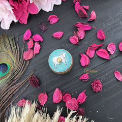 Vriksham Pichwai Kumkum Box/Dabbi-Kamdhenu Print-RG226