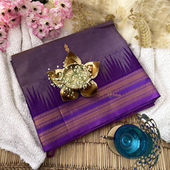 Vriksham Vibrant Dark purple Chinnalampattu Saree Rettapet Copper Temple Border-VS4706
