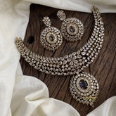 Victorian Diamond Choker Short Neckpiece - Purple - VV1359