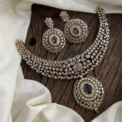 Victorian Diamond Choker Short Neckpiece - Purple - VV1359