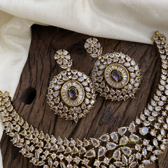 Victorian Diamond Choker Short Neckpiece - Purple - VV1359