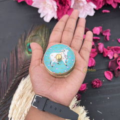 Vriksham Pichwai Kumkum Box/Dabbi-Kamdhenu Print-RG226