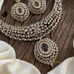 Victorian Diamond Choker Short Neckpiece - Purple - VV1359