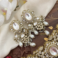 Exquisite White Victorian Diamond Neckpiece-Pearls-VV1785