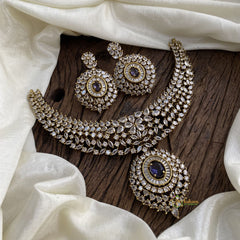 Victorian Diamond Choker Short Neckpiece - Purple - VV1359