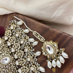 Exquisite White Victorian Diamond Neckpiece-Pearls-VV1785