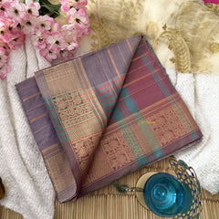 Vriksham Dusty Lavender Chinnalampattu Saree Copper Border-VS4722