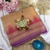 Vriksham Beige and Rani Pink Chinnalampattu Saree Copper Border-VS4726