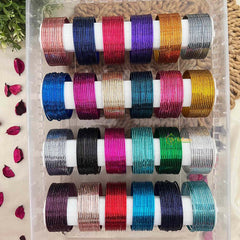 Vriksham Multi-Color Bridal & Party Wear Bangle 24 Vibrant Shades Finish Metal Bangle Set -G21876