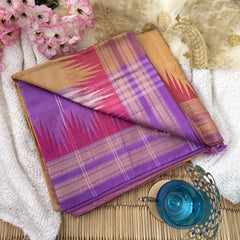 Vriksham Beige and Rani Pink Chinnalampattu Saree Copper Border-VS4726