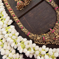 Vriksham Gold Look Alike Lakshmi Long Neckpiece-Gold Bead-G21275