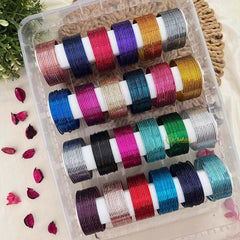 Vriksham Multi-Color Bridal & Party Wear Bangle 24 Vibrant Shades Finish Metal Bangle Set -G21876