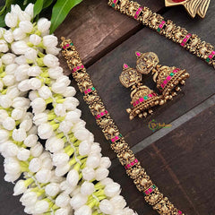 Vriksham Gold Look Alike Lakshmi Long Neckpiece-Gold Bead-G21275