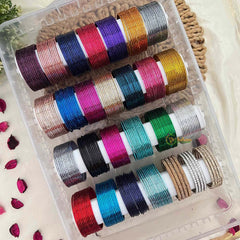 Vriksham 27-Color Rainbow Mega Set - Premium Glossy Metal & Crystal Studded Accents Bangle Set -G21878