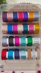 Vriksham 27-Color Rainbow Mega Set - Premium Glossy Metal & Crystal Studded Accents Bangle Set -G21878