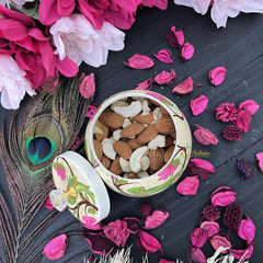 Vriksham Peacock Floral Designs Metal Pichwai Jar-RG256