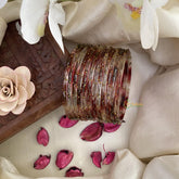 Vriksham Dual Tone Glass Bangle-Off White & Brown-Set of 12-G15820