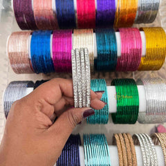 Vriksham 27-Color Rainbow Mega Set - Premium Glossy Metal & Crystal Studded Accents Bangle Set -G21878