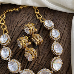 Unique White Mossanite Short Neckpiece - VV1327