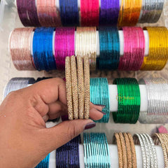 Vriksham 27-Color Rainbow Mega Set - Premium Glossy Metal & Crystal Studded Accents Bangle Set -G21878