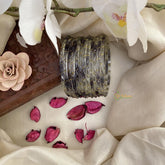 Vriksham Dual Tone Glass Bangle-Off White & Grey-Set of 12-G15818