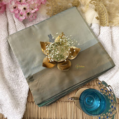 Vriksham Sage Green & Gold Chinnalampattu Saree Subtle Zari Accents Border-VS4711