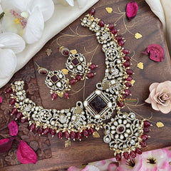 Red Victorian Diamond Short Neckpiece -VV554