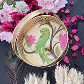 Vriksham Golden Pichwai Basket-Off White-Parrot Design-RG263